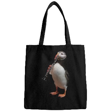Discover Atlantic Puffin Playing Clarinet Realistic Bags
