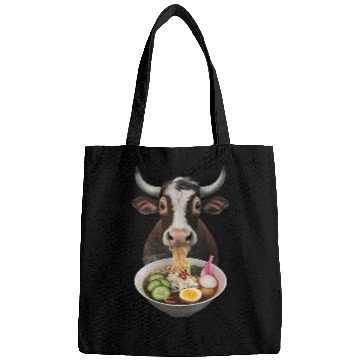 Discover Ox Eating Ramen Realistic Bags