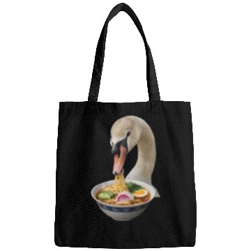 Discover Swan Eating Ramen Realistic Bags