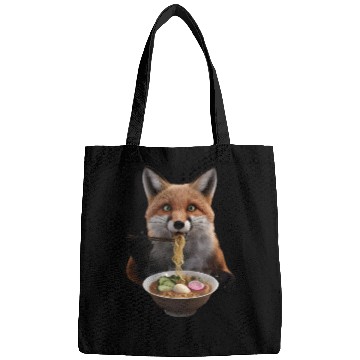 Discover Fox Eating Ramen Realistic Bags