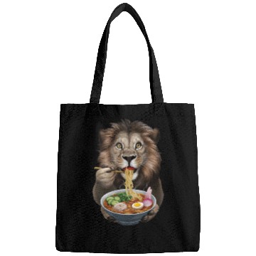 Discover Lion Eating Ramen Realistic Bags