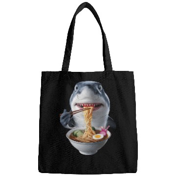 Discover Shark Eating Ramen Realistic Bags