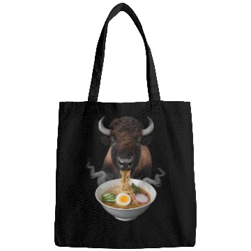 Discover Bison Eating Ramen Realistic Bags