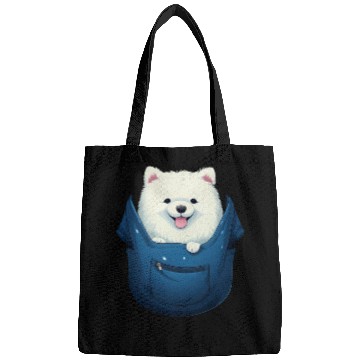 Discover Cute Samoyed Puppy Dog In Pocket Pet Lovers Gifts Bags