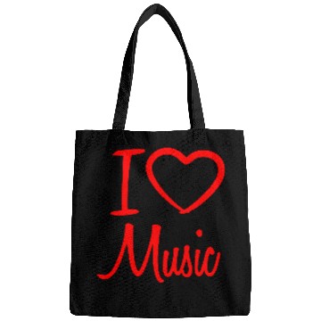 Discover I Love Music Letters Heart Quote Dance Party Logo Bags