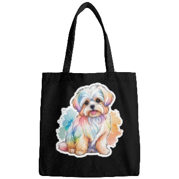Discover Maltese Dog Watercolor Bags