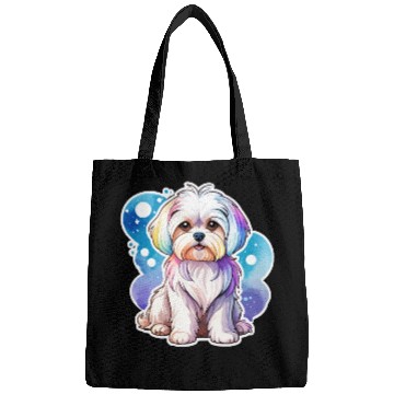 Discover Maltese Dog Watercolor Bags