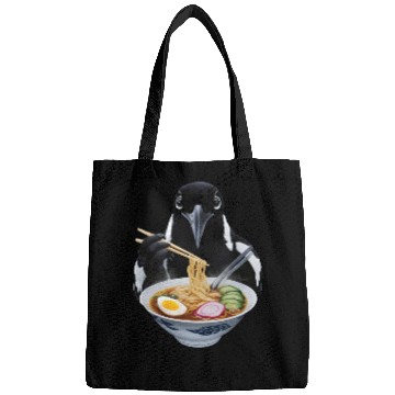 Discover Magpie Eating Ramen Realistic Bags