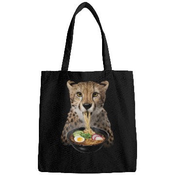 Discover Cheetah Eating Ramen Realistic Bags