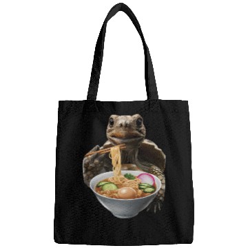 Discover Tortoise Eating Ramen Realistic Bags