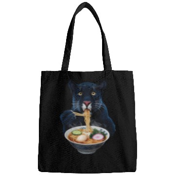 Discover Panther Eating Ramen Realistic Bags