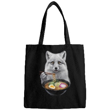 Discover Arctic Fox Eating Ramen Realistic Bags