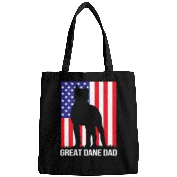 Discover 4th Of July US Flag Dog Dad Great Dane Dad Bags
