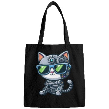Discover Cat robot mech cyborg sci-fi Bags
