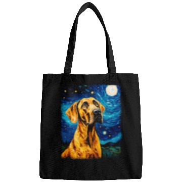Discover Great Dane Dog Starry Night Painting Bags