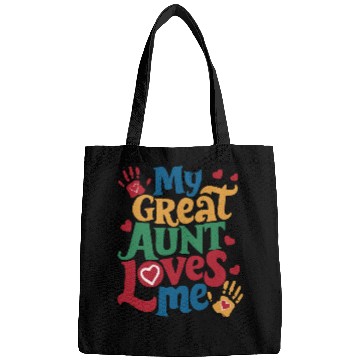 Discover Handprint My Great Aunt Loves Me Bags