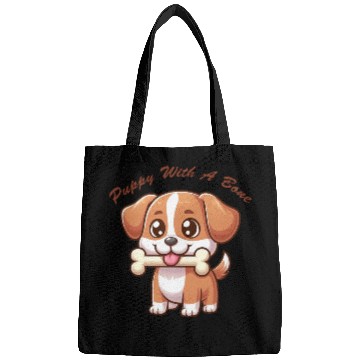Discover Puppy with a bone Bags