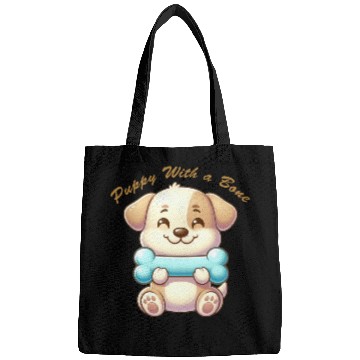Discover puppy with a bone Bags
