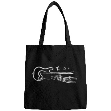 Discover Drawn line art bass guitar Bags