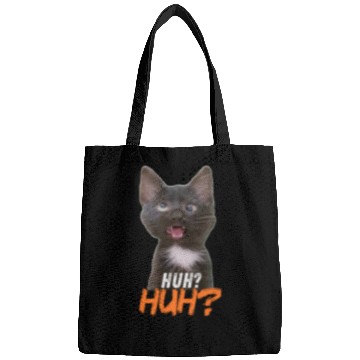 Discover Funny Cross Eyed Cat Meme Huh Funny Cat Bags