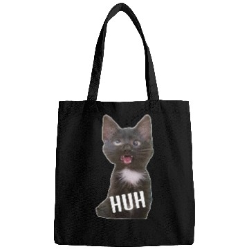 Discover Funny Cross Eyed Cat Meme Huh Funny Cat Bags