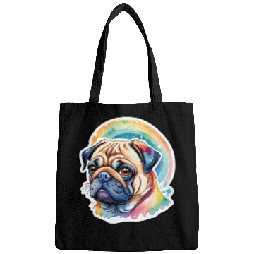 Discover Pug Watercolor Bags