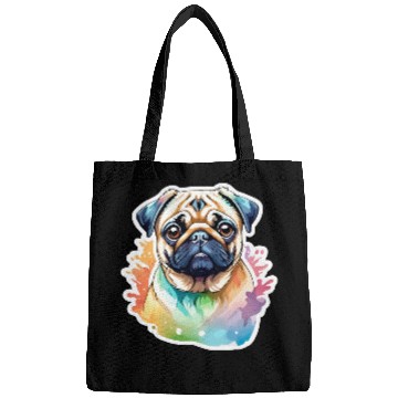Discover Pug Watercolor Bags