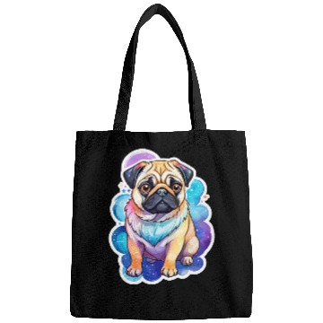 Discover Pug Watercolor Bags