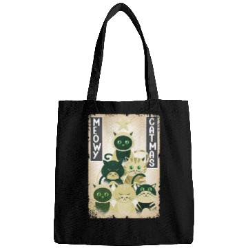 Discover Meowy Catmas Cat Christmas Tree Xmas Kitten Cute Bags