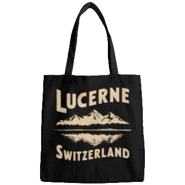 Discover Lucerne Souvenir Switzerland Mountains Reflection Bags