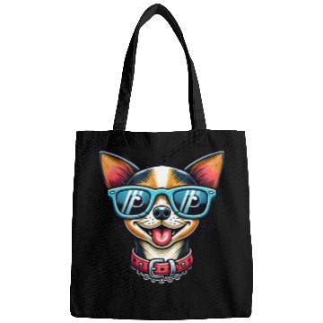 Discover Cartoon chihuahua wearing glasses, Chihuahua lover Bags