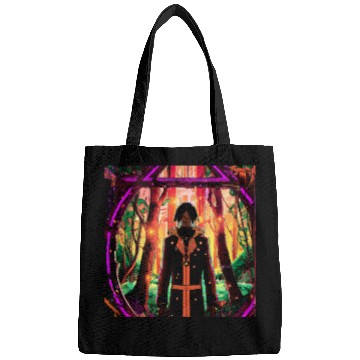 Discover Mystical Forest Guardian in Vibrant Colors Bags