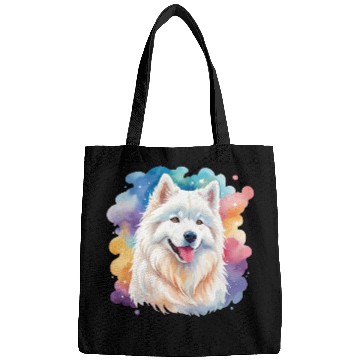 Discover Samoyed Dog Watercolor Bags