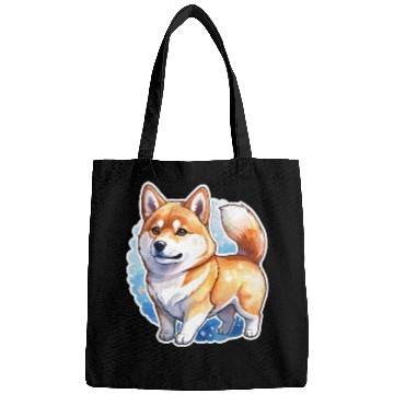Discover Shiba Inu Watercolor Bags
