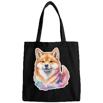 Discover Shiba Inu Watercolor Bags