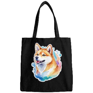 Discover Shiba Inu Watercolor Bags