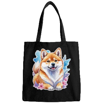 Discover Shiba Inu Watercolor Bags
