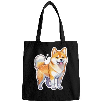 Discover Shiba Inu Watercolor Bags