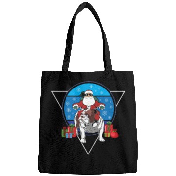Discover Christmas Santa Claus Riding English Bulldog Xmas Bags