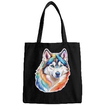 Discover Siberian Husky Watercolor Bags