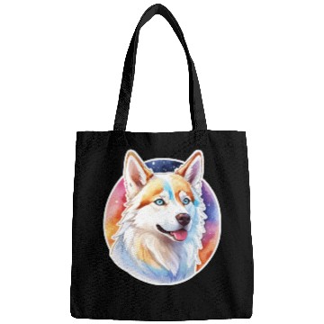 Discover Siberian Husky Watercolor Bags