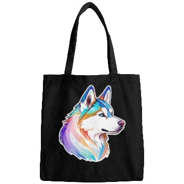 Discover Siberian Husky Watercolor Bags