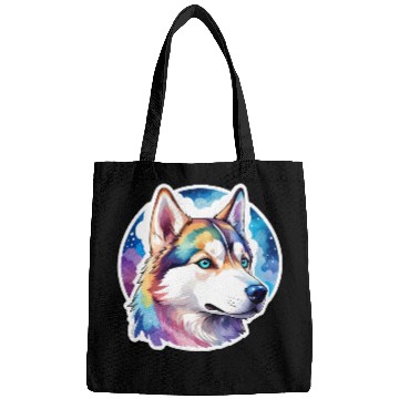 Discover Siberian Husky Watercolor Bags