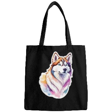 Discover Siberian Husky Watercolor Bags