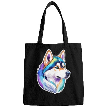 Discover Siberian Husky Watercolor Bags