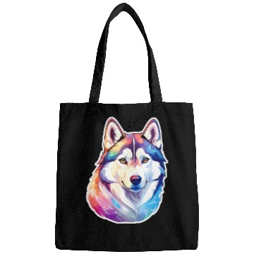 Discover Siberian Husky Watercolor Bags