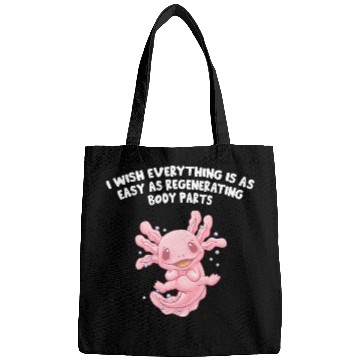 Discover I Wish Everything Is Easy Axolotl Funny Salamander Bags