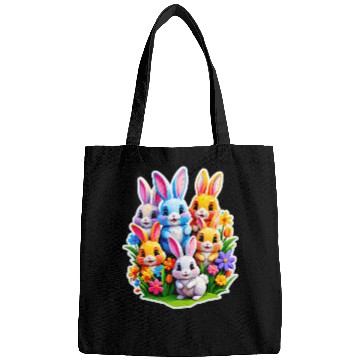 Discover Colorful Spring Celebration with Cute Bunnies Bags