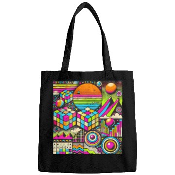 Discover Neon Geometric Risograph Design Bags