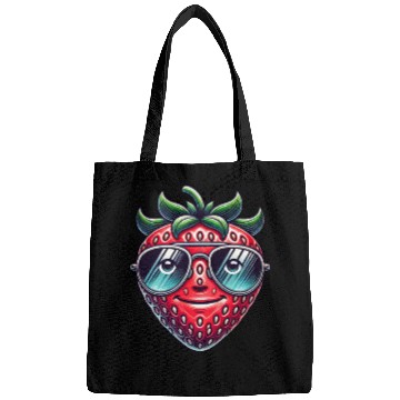 Discover Cool strawberry with sunglasses summer fruit Bags